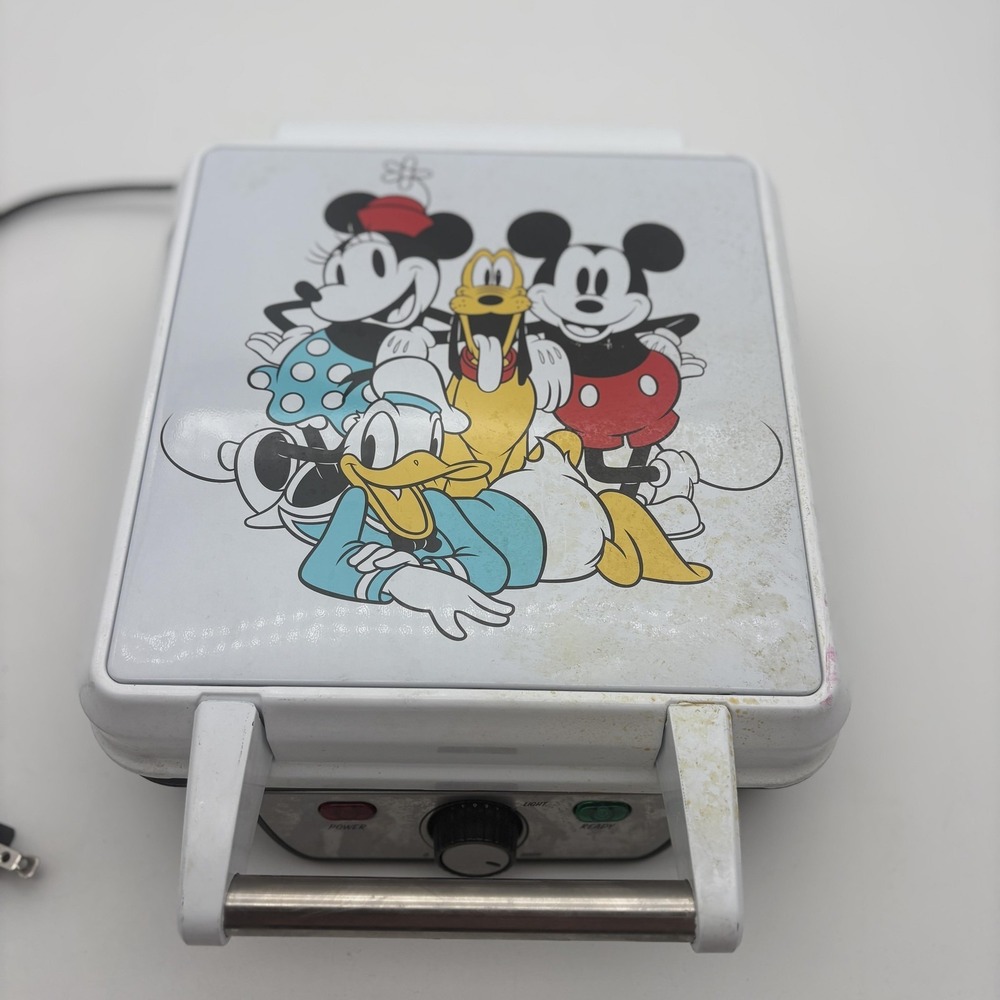 Disney DSC-281 Waffle Maker White Mickey Minnie Donald Pluto 4 Slice 1200W